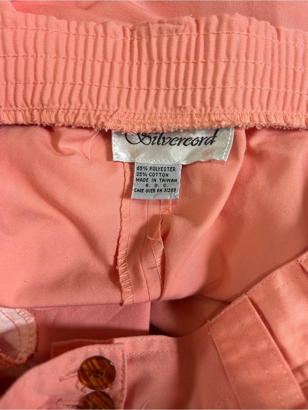 Vintage Silvercord Coral Button-Front Maxi Skirt w pockets Cottagecore - Picture 8 of 8